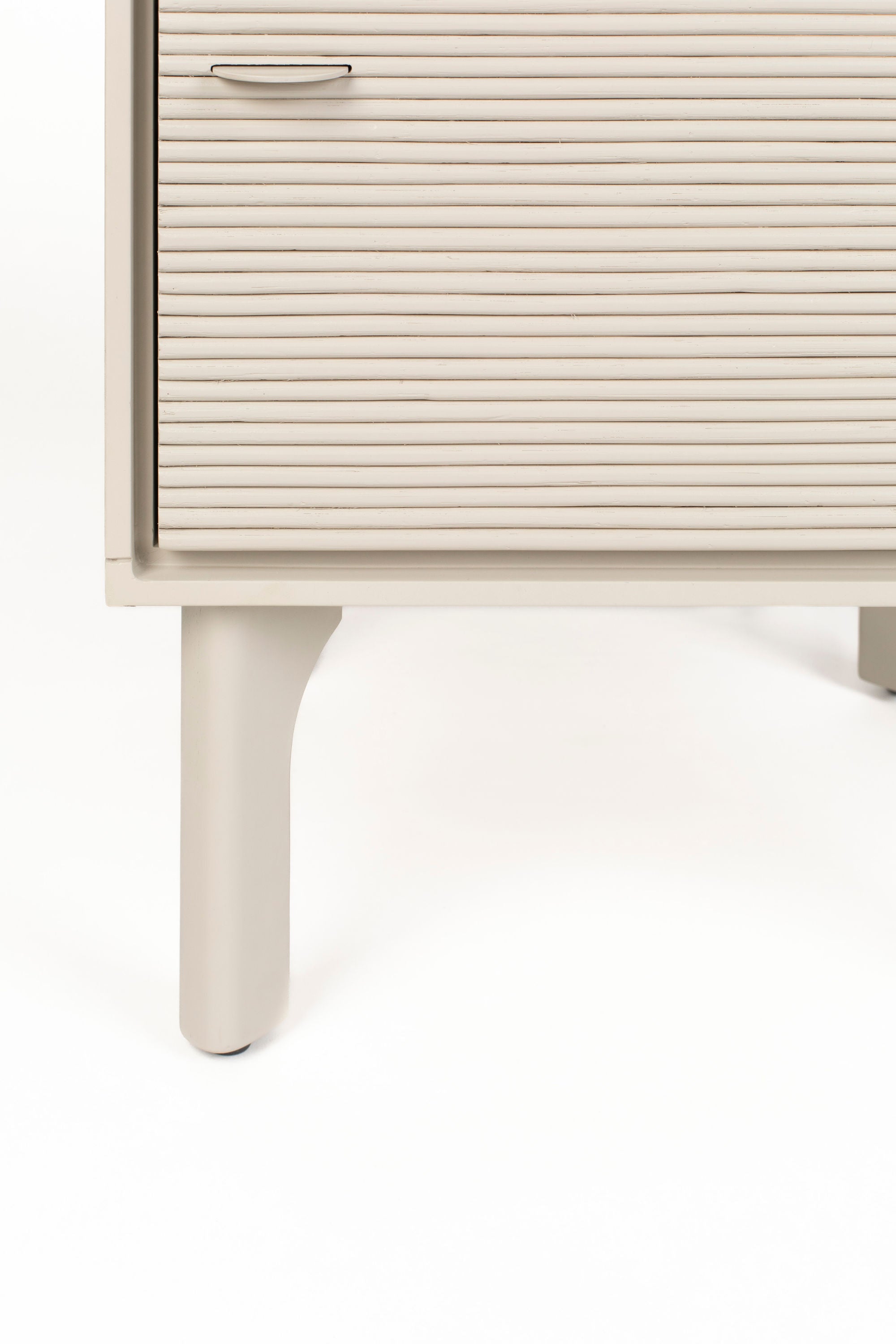 Zuiver Morning Grey Ribbed Acacia Wood Bedside Table